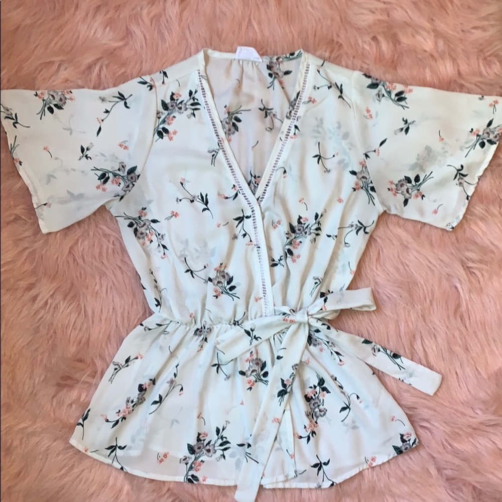 White floral top